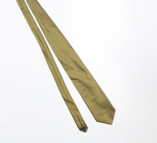 Mens The Savile Row Company Gold Geometric 100% Silk Designer Tie