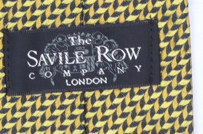 Mens The Savile Row Company Gold Geometric 100% Silk Designer Tie