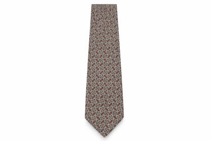 Mens Windsor Collection Beige Geometric 100% Silk Pointed Tie