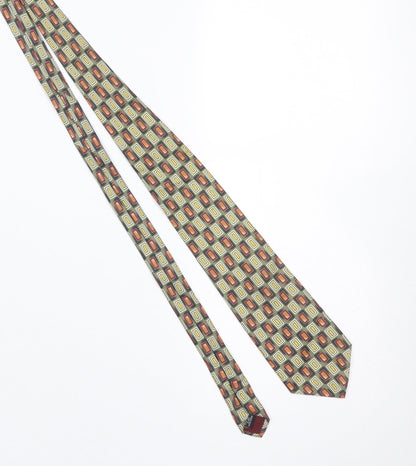 Mens Jonelle Multicoloured Geometric 100% Silk Slim Tie