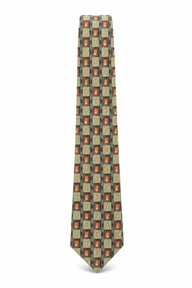 Mens Jonelle Multicoloured Geometric 100% Silk Slim Tie