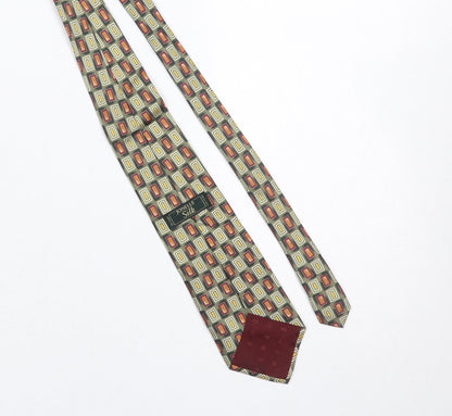 Mens Jonelle Multicoloured Geometric 100% Silk Slim Tie