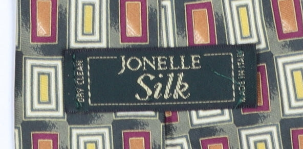 Mens Jonelle Multicoloured Geometric 100% Silk Slim Tie