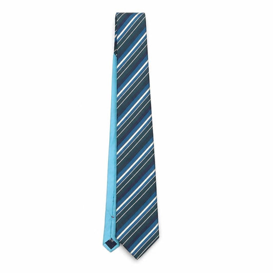 Mens Tommy Hilfiger Blue Striped 100% Silk Designer Tie