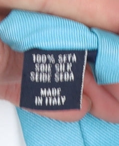 Mens Tommy Hilfiger Blue Striped 100% Silk Designer Tie