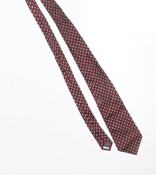 Mens Angelo Rossi Red Paisley 100% Silk Designer Tie