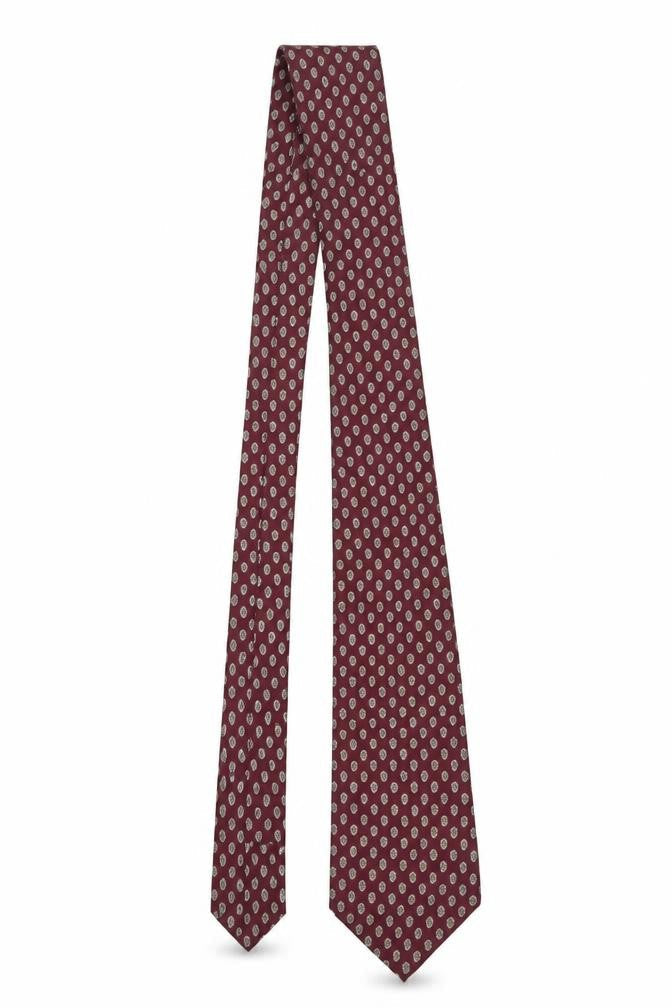 Mens Angelo Rossi Red Paisley 100% Silk Designer Tie