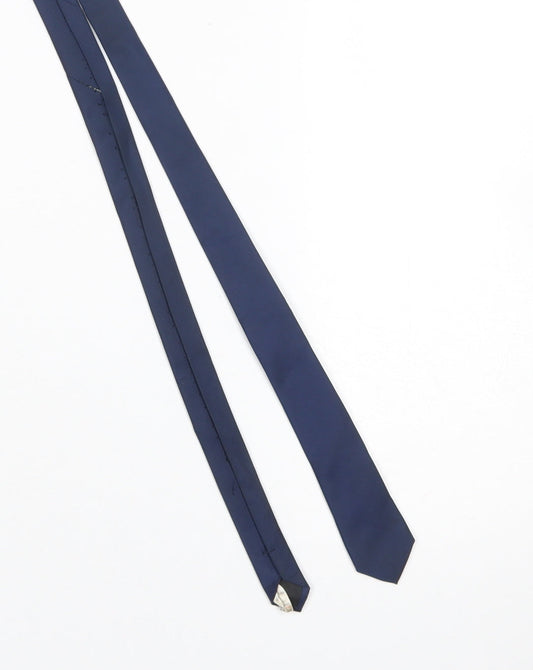 Mens Burton Blue  100% Polyester Slim Tie