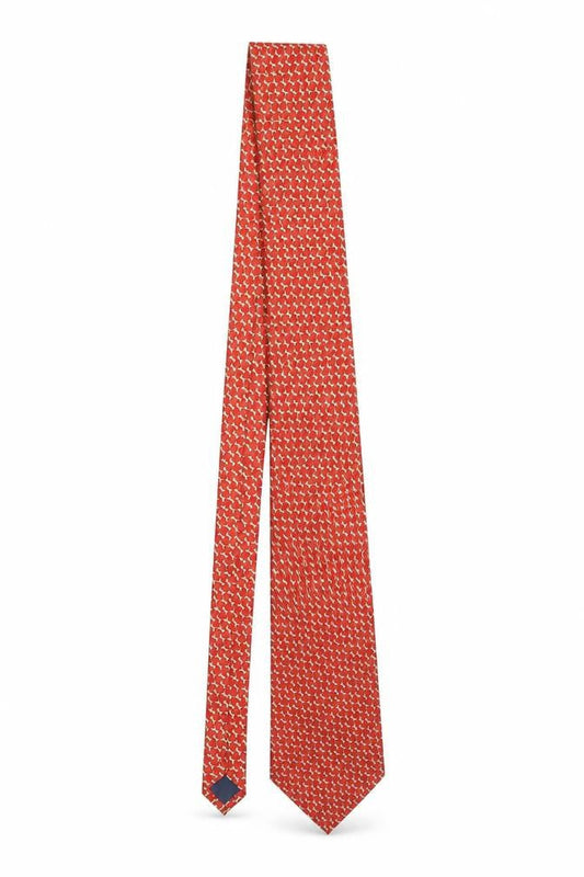 Mens Valeria Boldi Red Geometric 100% Silk Designer Tie