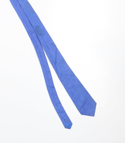 Mens La Scala for Tie Rack Blue  100% Silk Pointed Tie