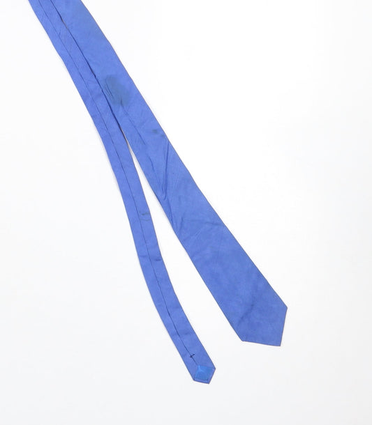 Mens La Scala for Tie Rack Blue  100% Silk Pointed Tie
