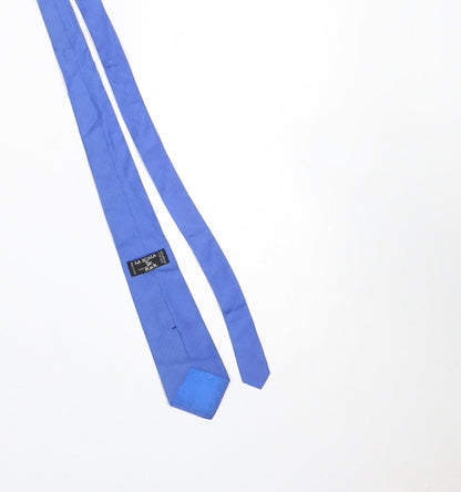 Mens La Scala for Tie Rack Blue  100% Silk Pointed Tie