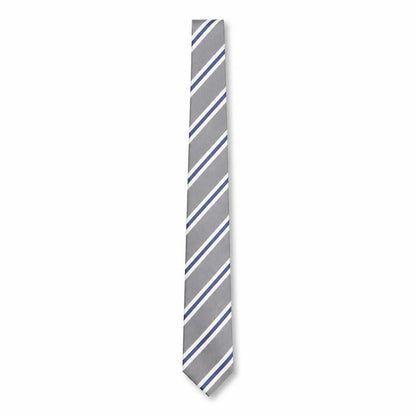 Mens Burton Grey Striped 100% Polyester Pointed Tie