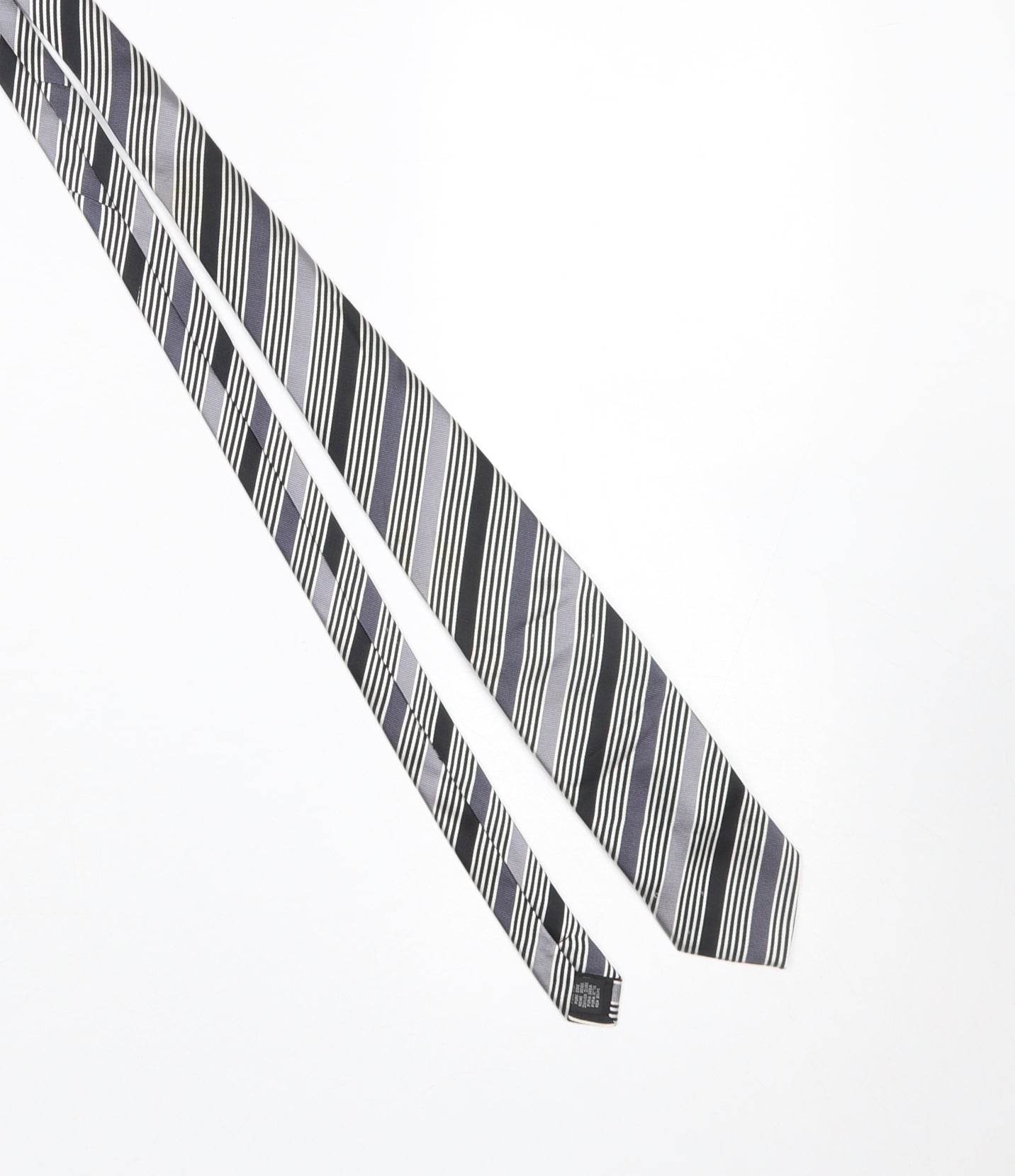 Mens French Connection Black Striped 100% Silk Slim Tie