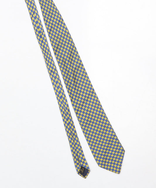 Mens Joseph Turner Blue Plaids & Checks 100% Silk Designer Tie