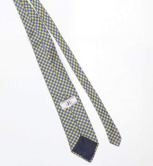 Mens Joseph Turner Blue Plaids & Checks 100% Silk Designer Tie