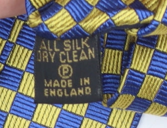 Mens Joseph Turner Blue Plaids & Checks 100% Silk Designer Tie
