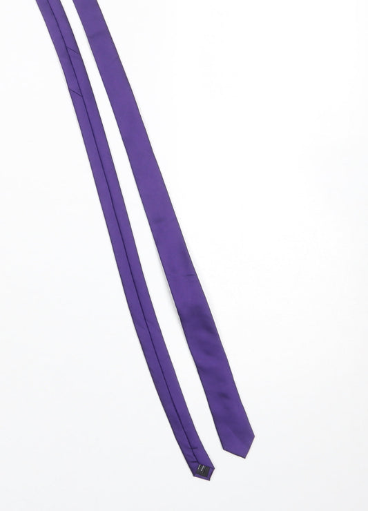 Mens Burton Menswear London Purple  100% Polyester Slim Tie
