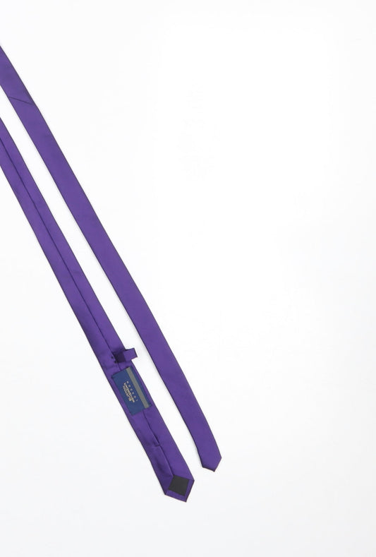 Mens Burton Menswear London Purple  100% Polyester Slim Tie