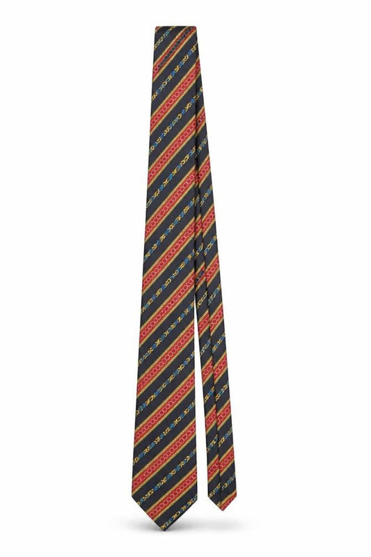 Mens Gibson Price Multicoloured Striped 100% Silk Pointed Tie