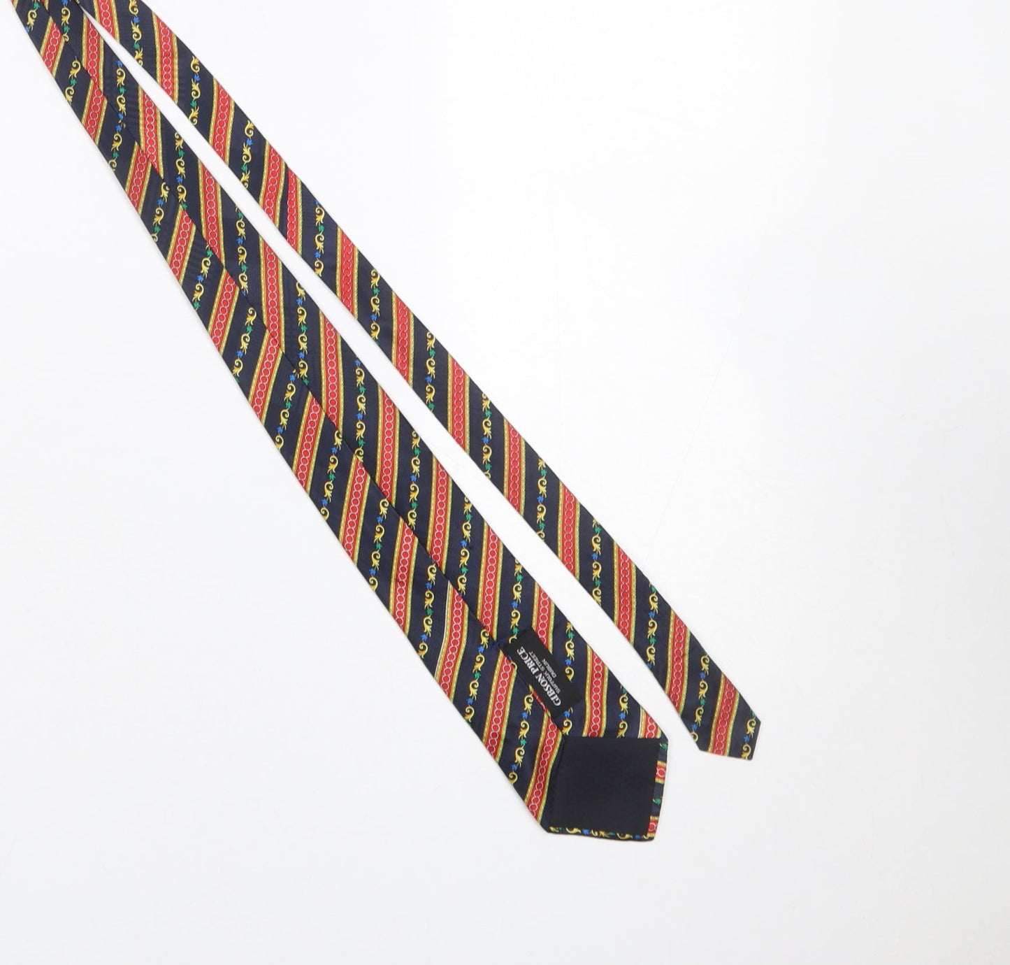 Mens Gibson Price Multicoloured Striped 100% Silk Pointed Tie