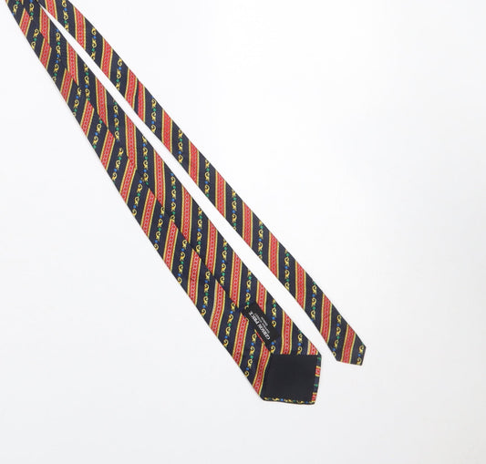 Mens Gibson Price Multicoloured Striped 100% Silk Pointed Tie