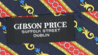 Mens Gibson Price Multicoloured Striped 100% Silk Pointed Tie