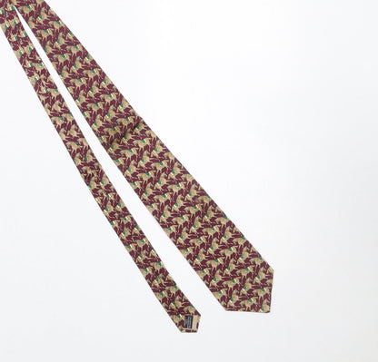 Mens Beaufort Ye Rack Red Animal Print 100% Silk Designer Tie