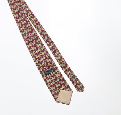 Mens Beaufort Ye Rack Red Animal Print 100% Silk Designer Tie