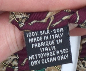 Mens Beaufort Ye Rack Red Animal Print 100% Silk Designer Tie