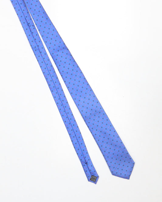 Mens John Taylor Blue Paisley 100% Silk Slim Tie