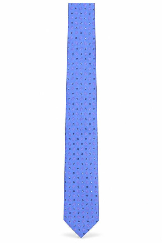 Mens John Taylor Blue Paisley 100% Silk Slim Tie