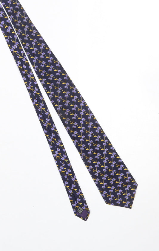 Mens Gibson Price Blue Floral 100% Silk Designer Tie