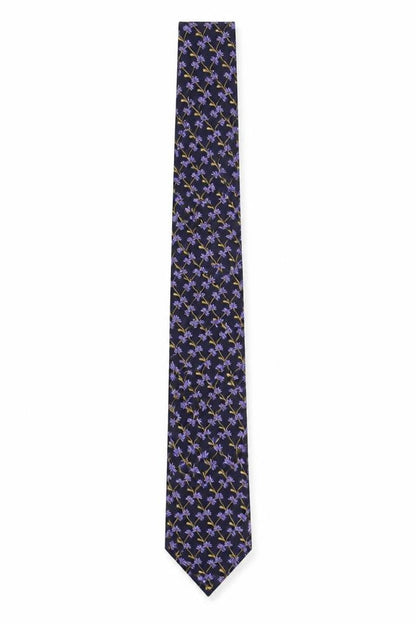 Mens Gibson Price Blue Floral 100% Silk Designer Tie