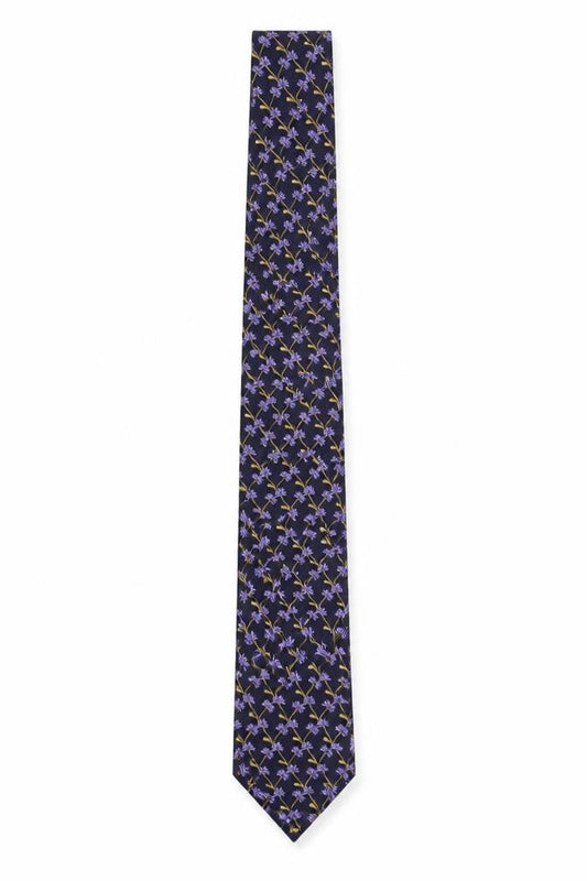 Mens Gibson Price Blue Floral 100% Silk Designer Tie