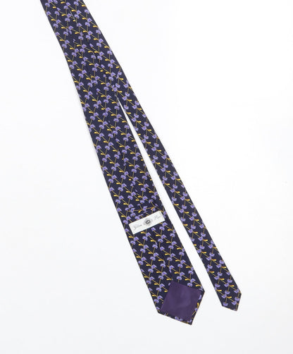 Mens Gibson Price Blue Floral 100% Silk Designer Tie