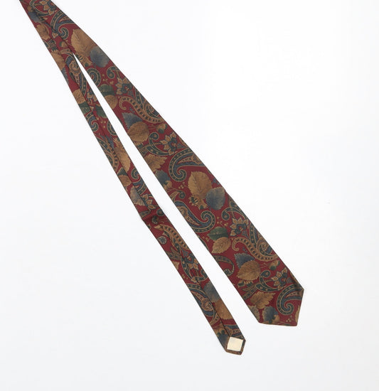 Mens José Piscador Red Paisley 100% Silk Designer Tie