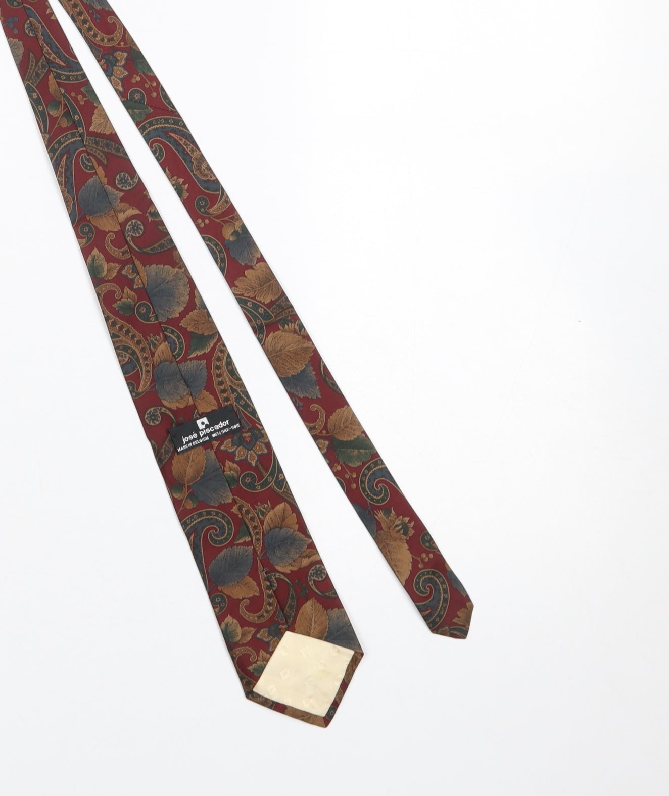Mens José Piscador Red Paisley 100% Silk Designer Tie