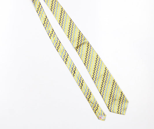 Mens Turnbull & Asser Yellow Geometric 100% Silk Designer Tie