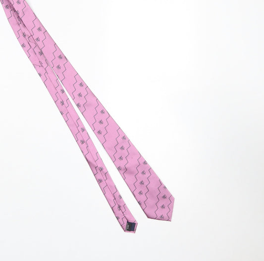 Mens Toye Kenning & Spencer Pink Geometric 50% Silk 50% Polyester Designer Tie