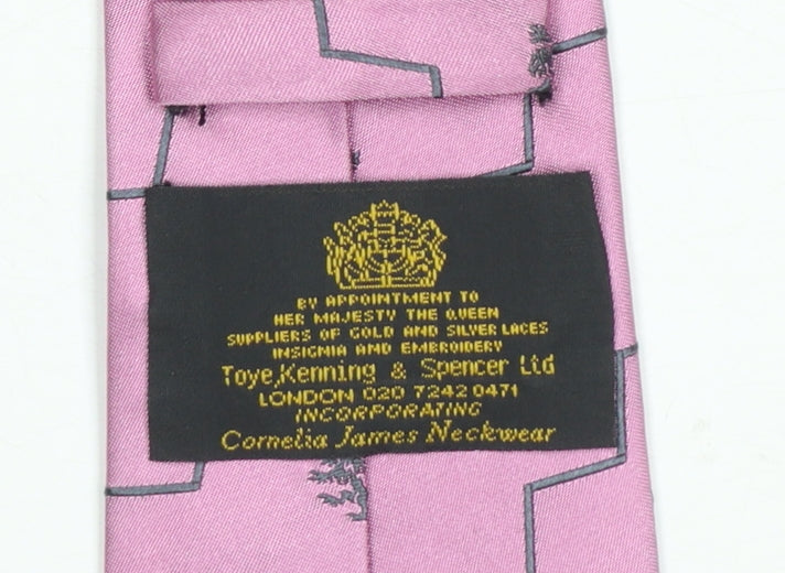 Mens Toye Kenning & Spencer Pink Geometric 50% Silk 50% Polyester Designer Tie