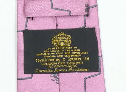 Mens Toye Kenning & Spencer Pink Geometric 50% Silk 50% Polyester Designer Tie