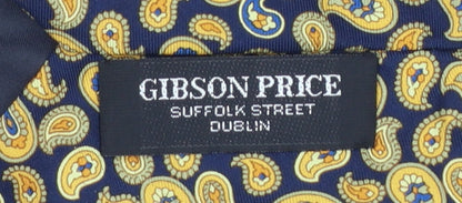 Mens Hemley Gold Paisley 100% Silk Designer Tie