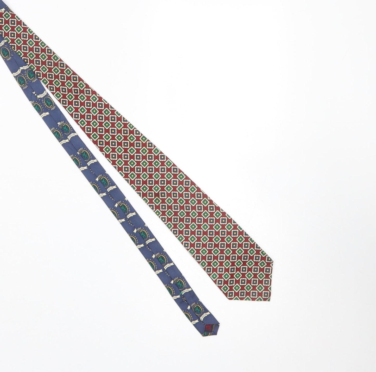 Mens Tommy Hilfiger Multicoloured Geometric 100% Silk Designer Tie