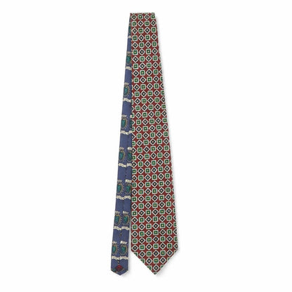 Mens Tommy Hilfiger Multicoloured Geometric 100% Silk Designer Tie
