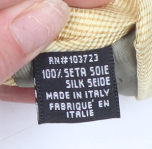 Mens Giorgio Armani Beige Geometric 100% Silk Designer Tie