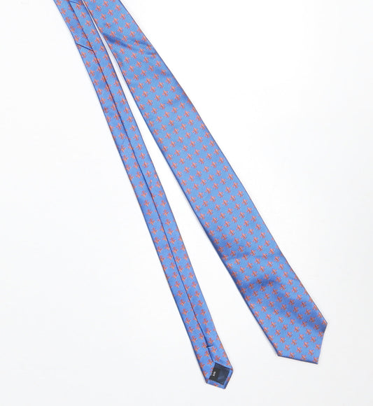 Mens The Savile Row Company Blue Geometric 100% Silk Designer Tie