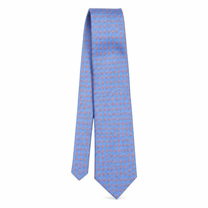 Mens The Savile Row Company Blue Geometric 100% Silk Designer Tie