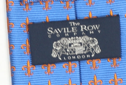 Mens The Savile Row Company Blue Geometric 100% Silk Designer Tie