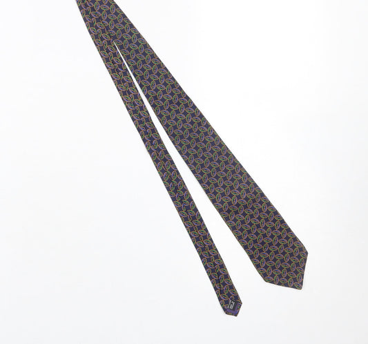 Mens Gibson Price Blue Geometric 100% Silk Designer Tie